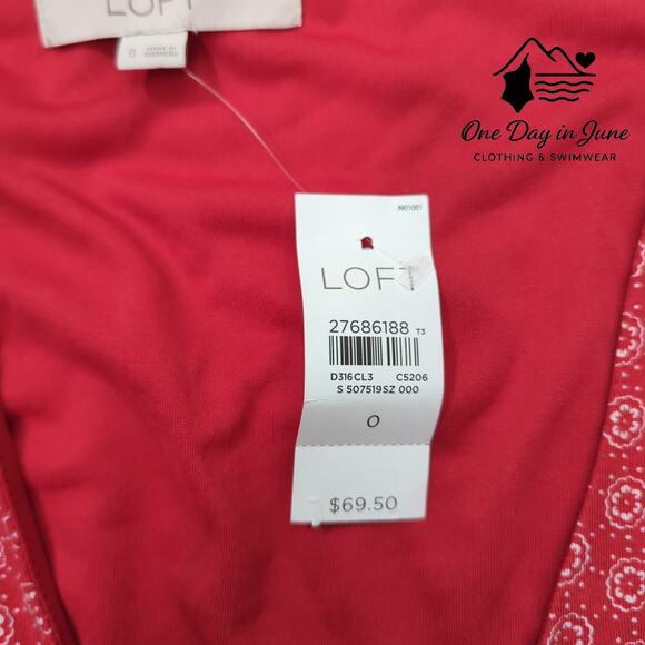 Loft Short Sleeve Wrap Mini Dress Size 0 - Picture 2 of 5